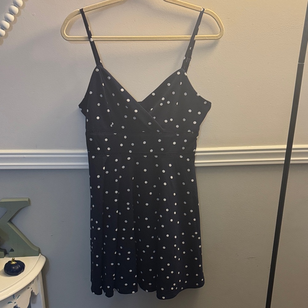Navy Blue Polka Dot Dress